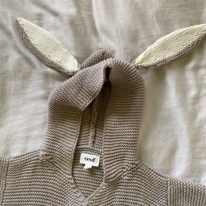 Oeuf Knit Bunny Sleeper Sleepsack Gray